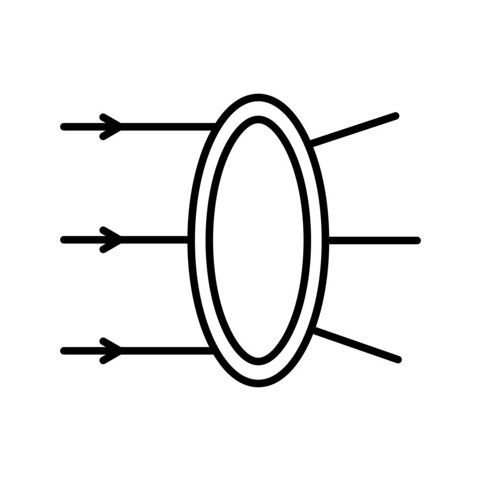 icono de vector de refracción