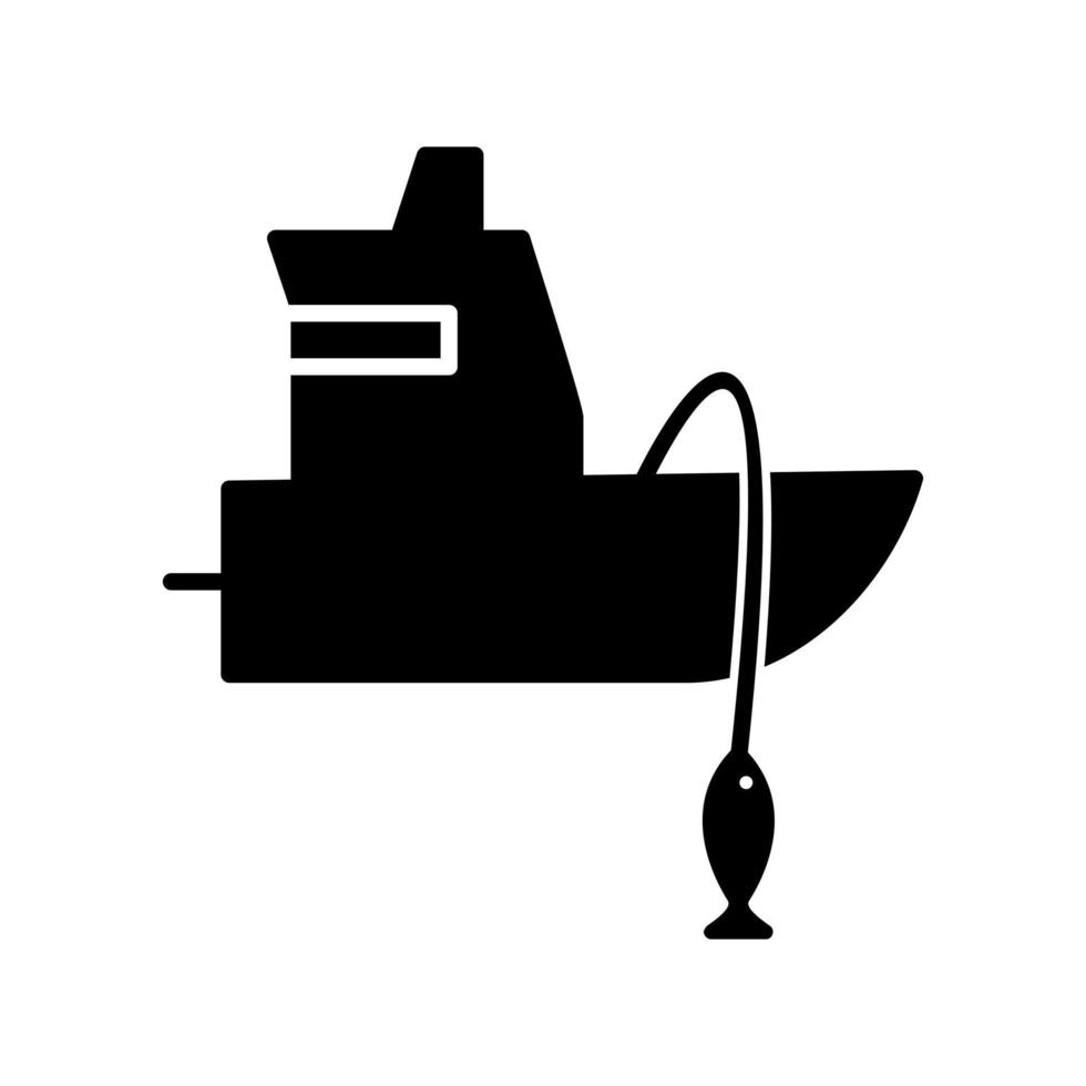 icono de vector de barco de pesca