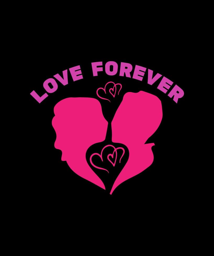 diseño de vectores de amor para siempre, diseño de camisetas con letras