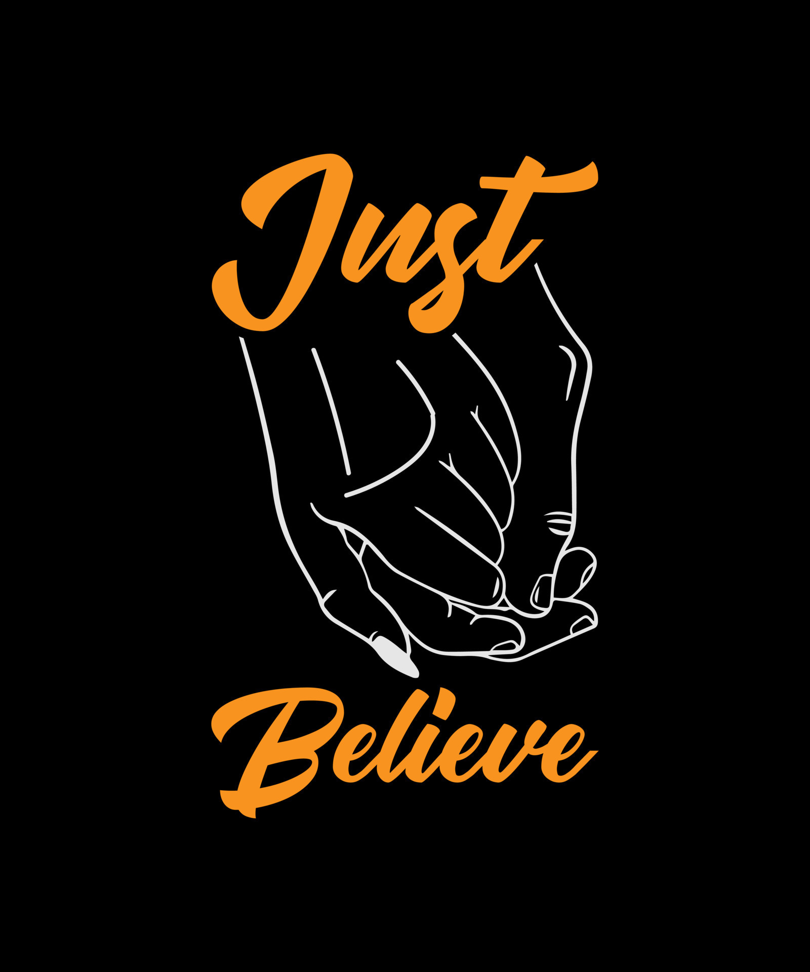 JUST BELIEVE vector design,lettering t shirt design 14705474 Vector Art