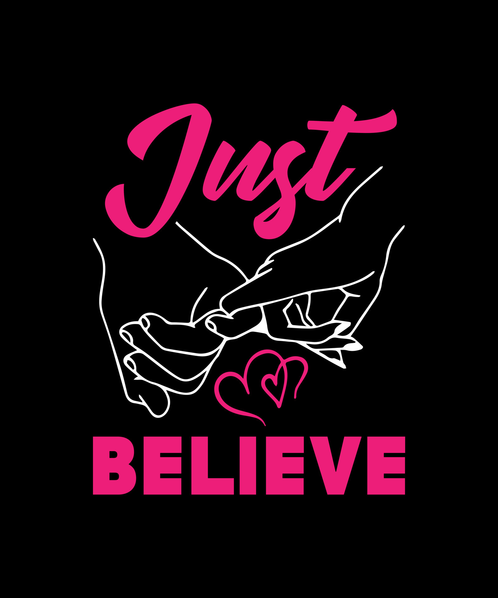 JUST BELIEVE vector design,lettering t shirt design 14705478 Vector Art