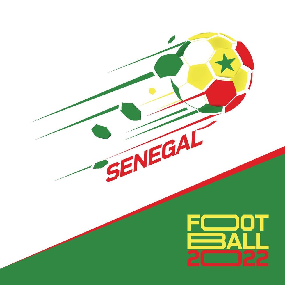 Soccer cup tournament 2022 . Modern Football with SENEGAL flag pattern vector