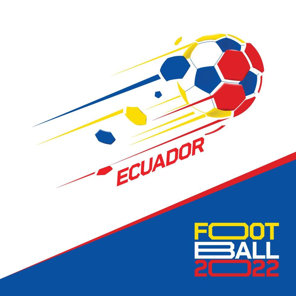 Soccer cup tournament 2022 . Modern Football with Ecuador flag pattern vector