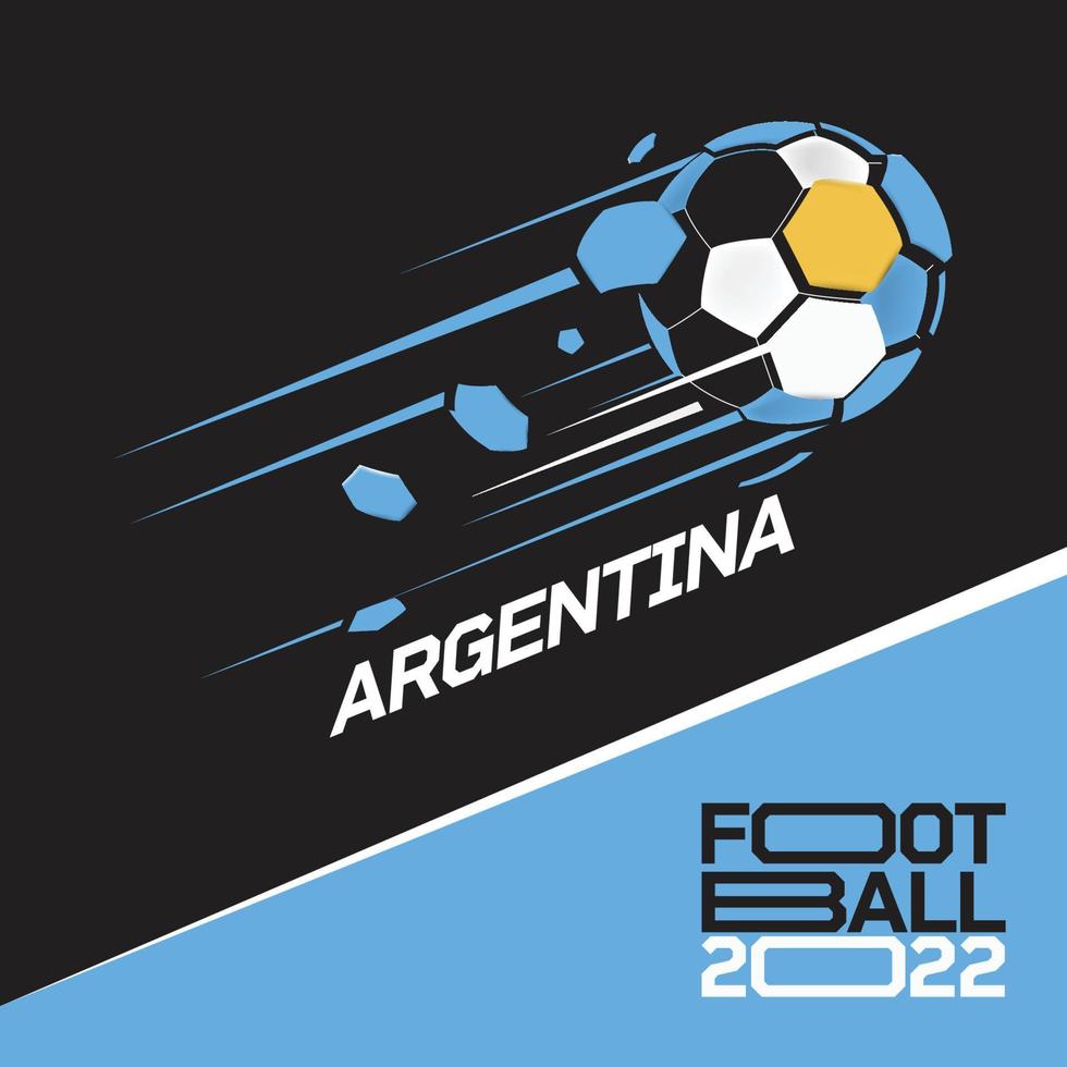 Soccer cup tournament 2022 . Modern Football with Argentina flag pattern vector