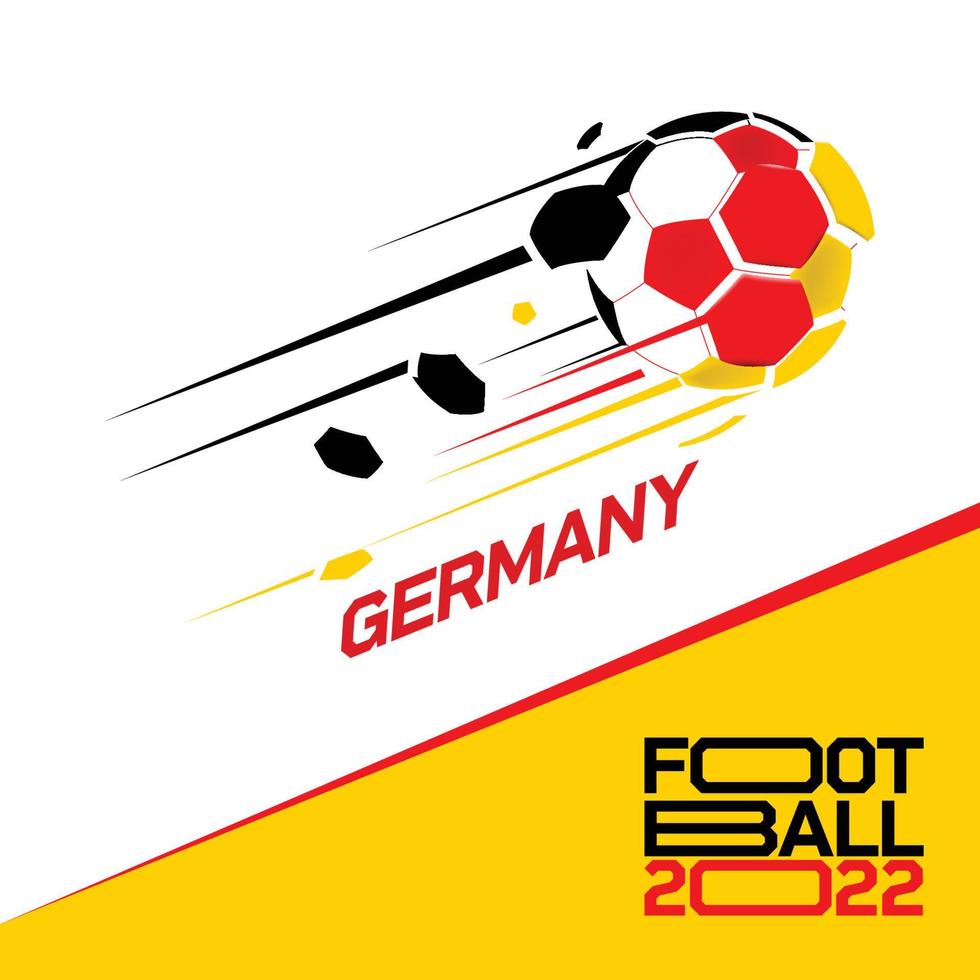 Soccer cup tournament 2022 . Modern Football with Germany flag pattern vector