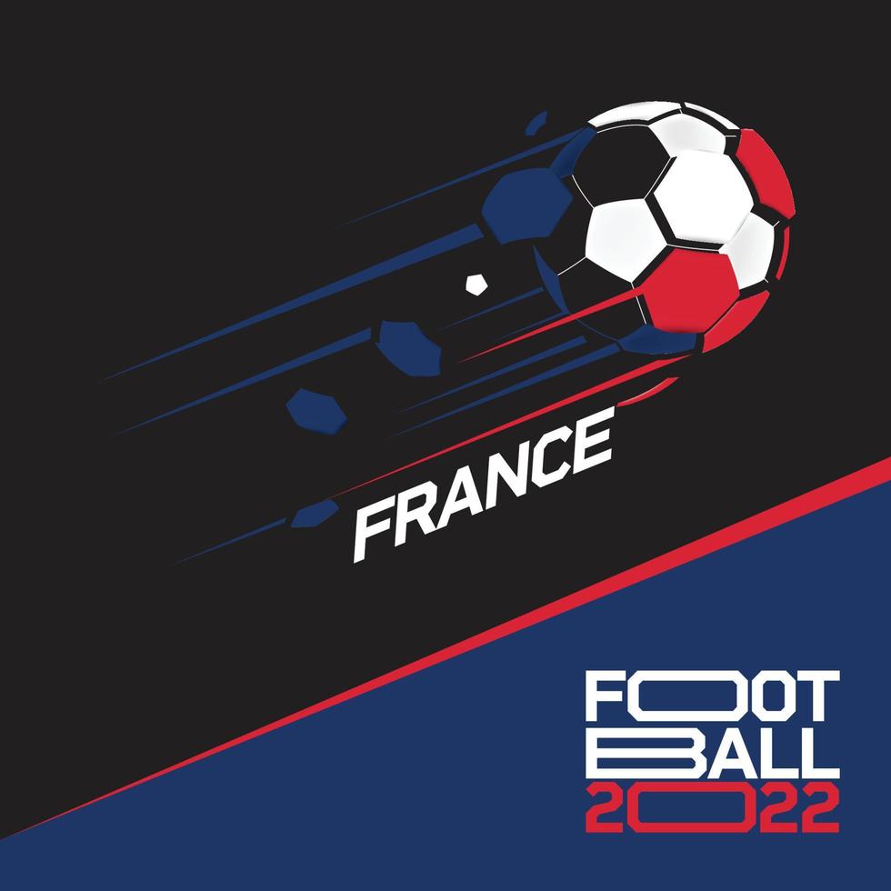 Torneo de copa de fútbol 2022. fútbol moderno con patrón de bandera de francia vector