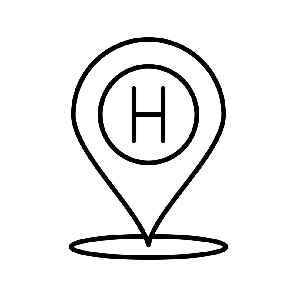 icono de vector de ubicación de hotel