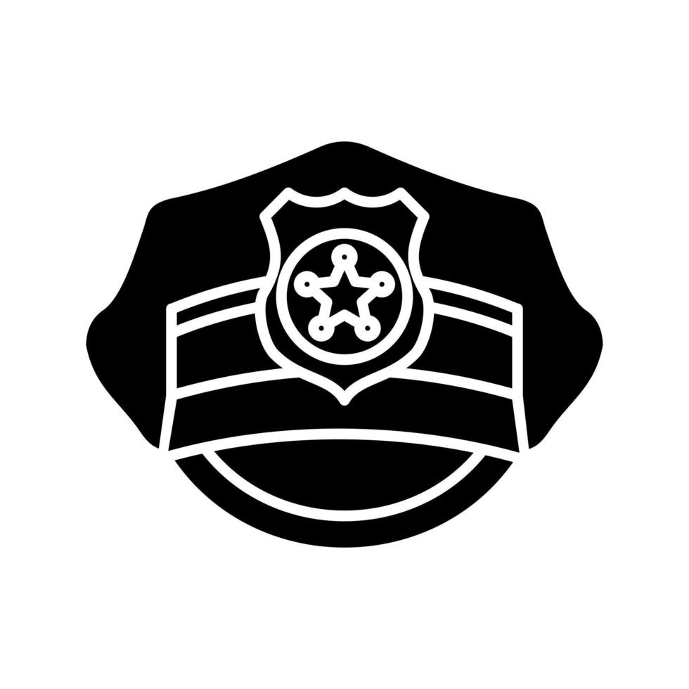 icono de vector de sombrero de policía