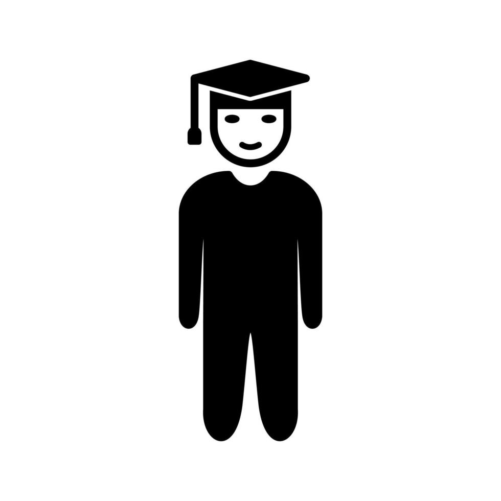 icono de vector de estudiante único de pie