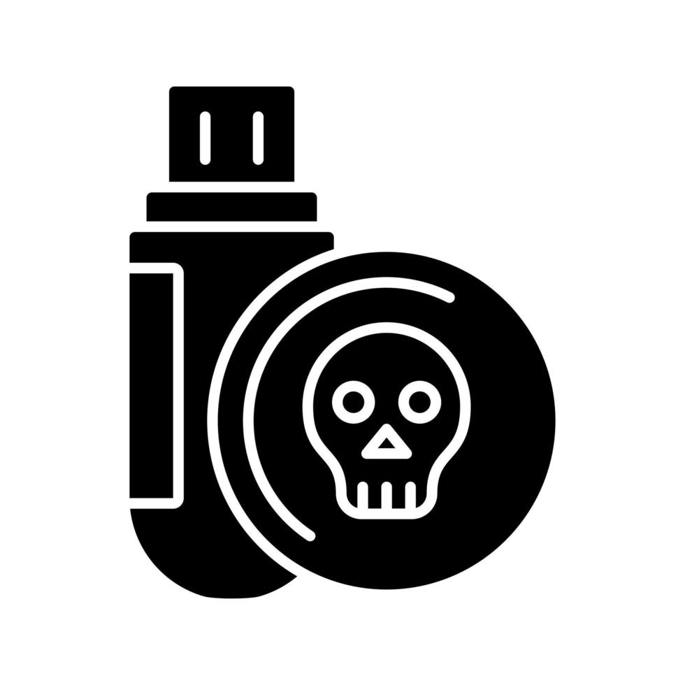 icono de vector de unidad usb infectado