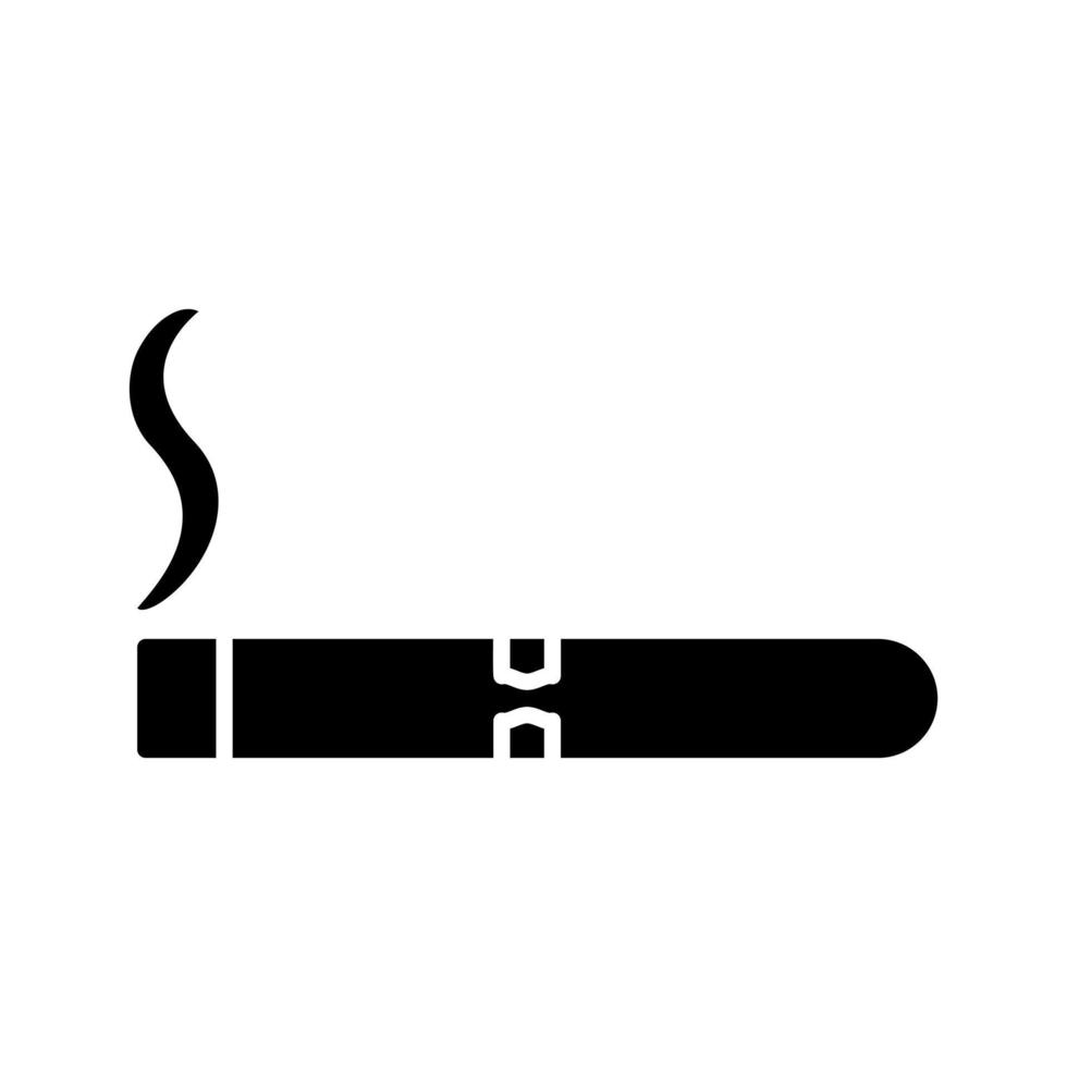 icono de vector de cigarro encendido único