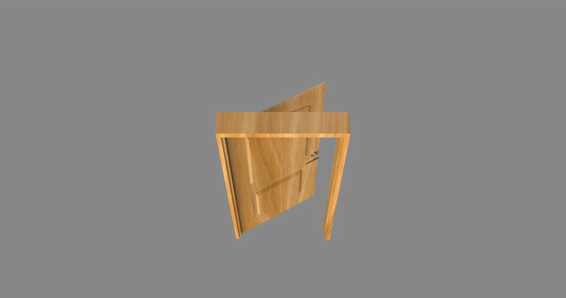isolated door illustration 3d rendering photo