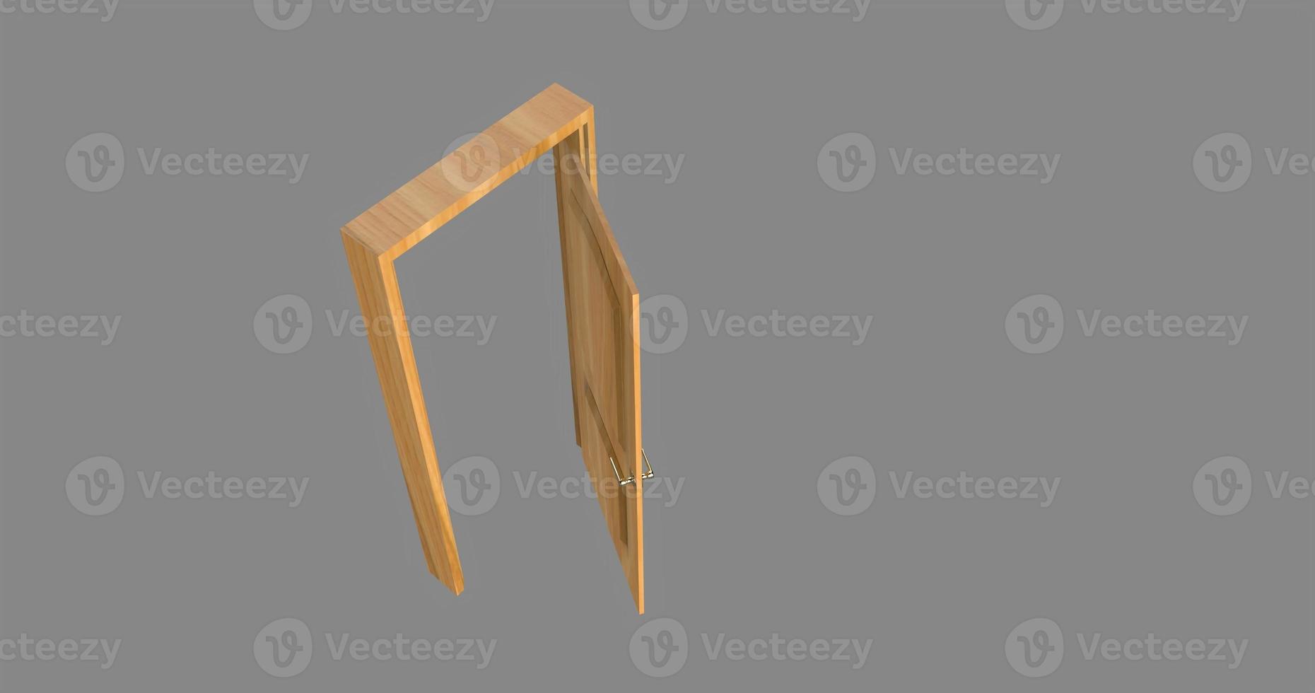 isolated door illustration 3d rendering photo