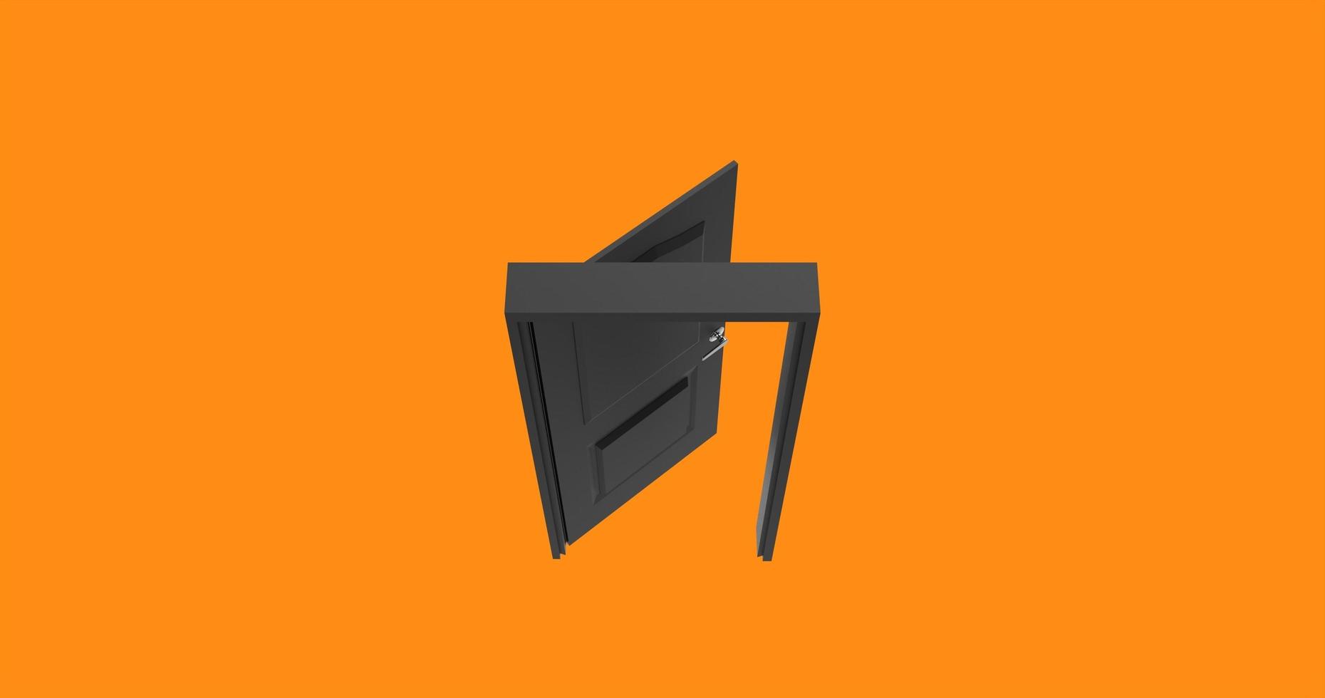 isolated door illustration 3d rendering photo
