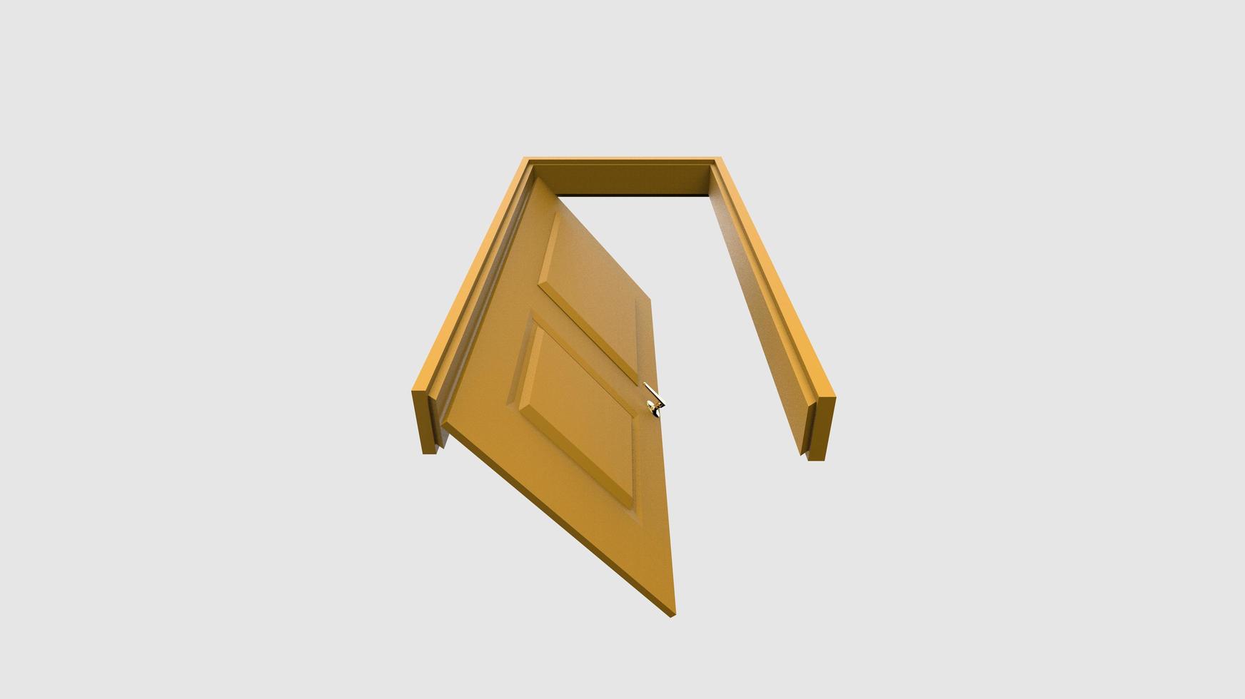isolated door illustration 3d rendering photo
