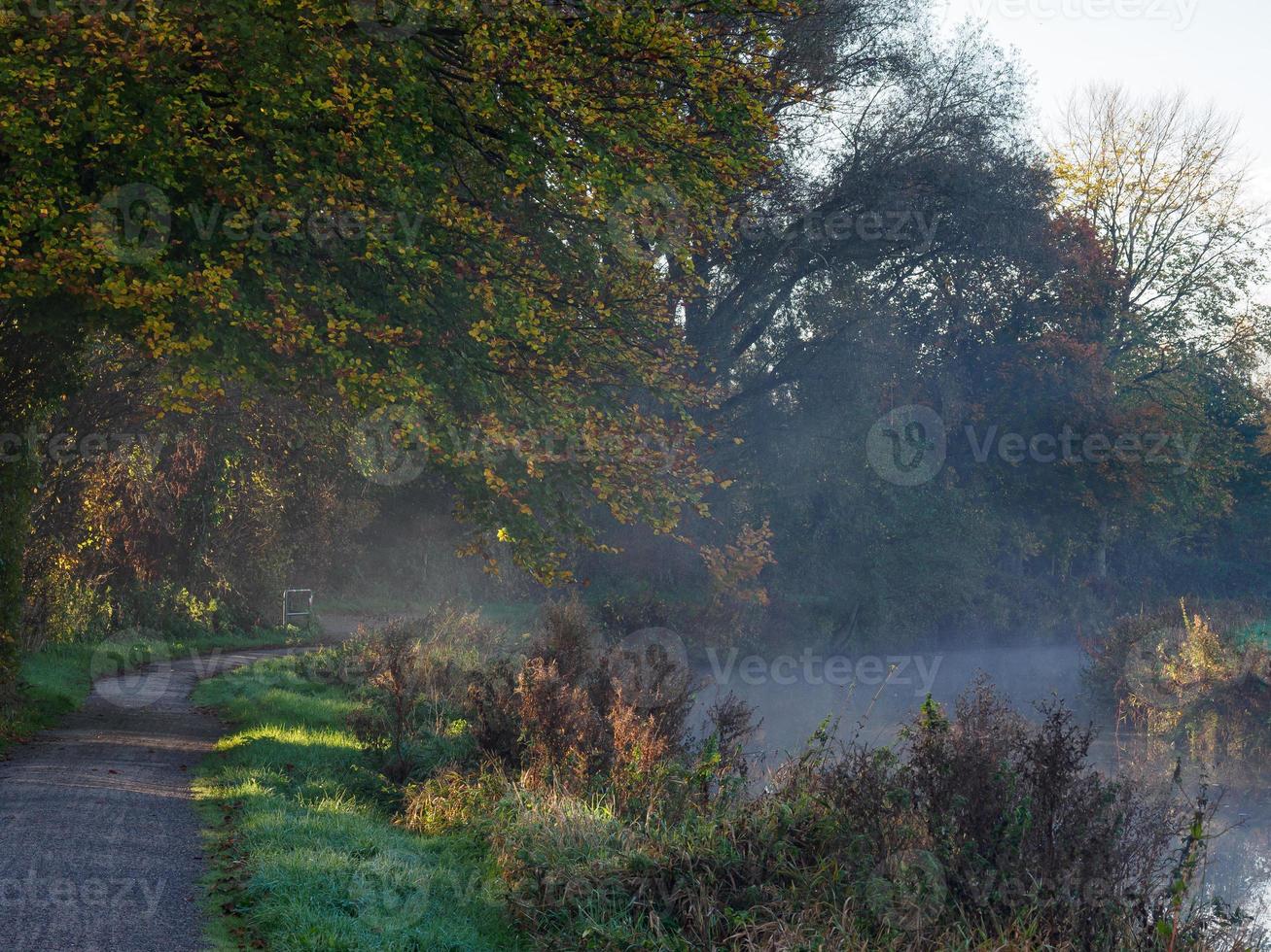 Autumn time at a river in germany photo