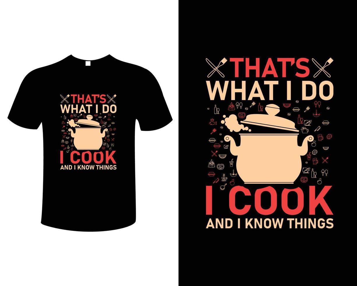 Cooking T-shirt Design Vector Illustration Template