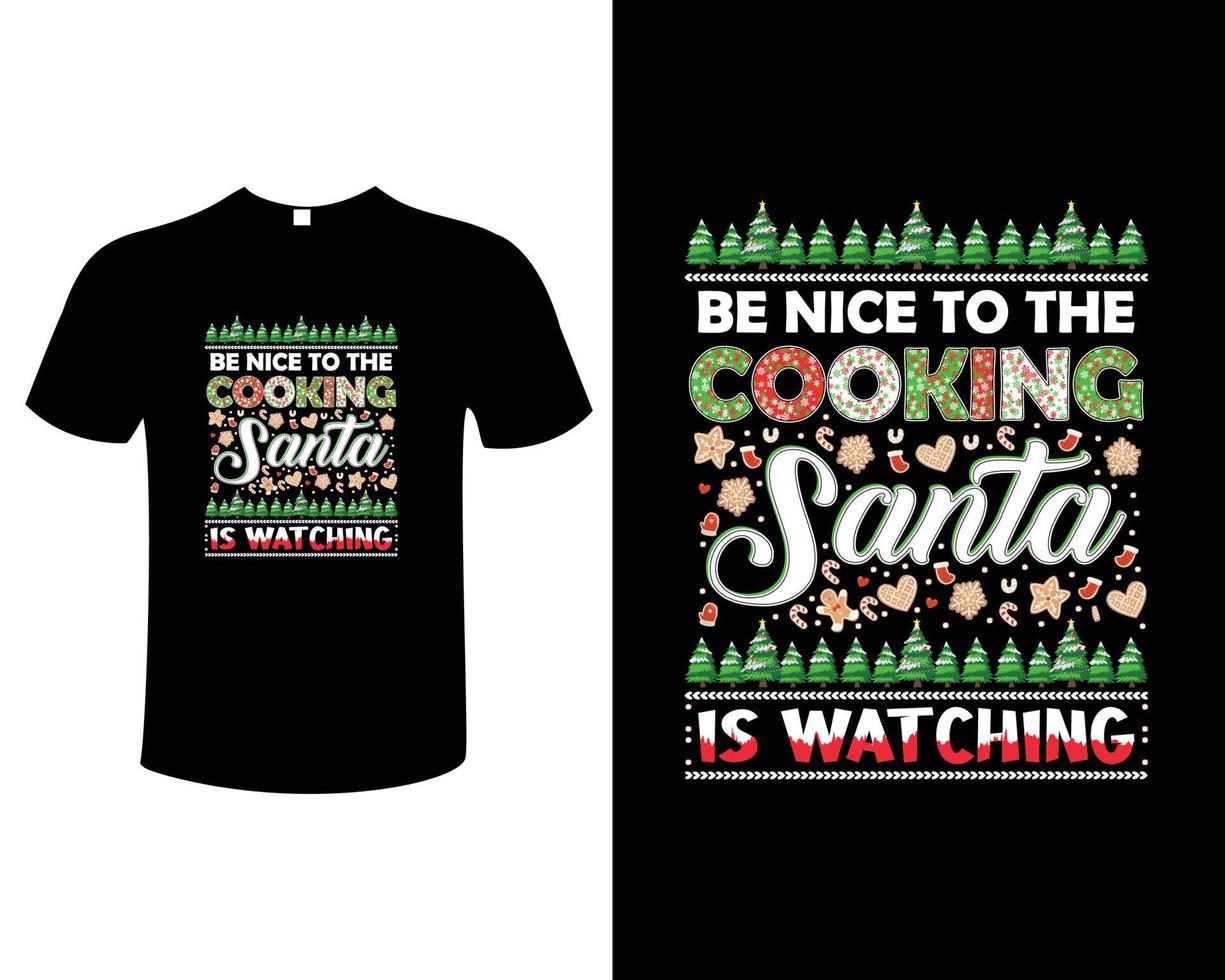 Christmas Cooking T-Shirt Design Vector Illustration Template