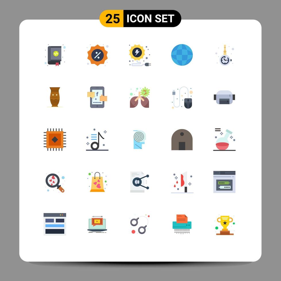 25 Thematic Vector Flat Colors and Editable Symbols of fashion accessorize shop globe education Editable Vector Design Elements