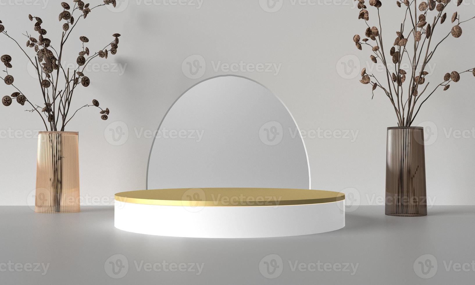 White isolated background wallpaper round circle golden yellow orange tree palm leaf symbol decoration ornament podium stage showcase presentation wedding advertisement romantic fashion.3d render photo