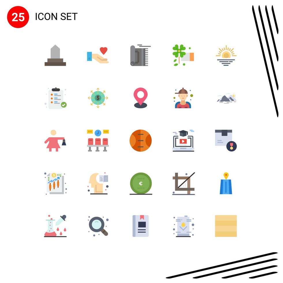 Modern Set of 25 Flat Colors Pictograph of weather sun praying spring flower anemone Editable Vector Design Elements