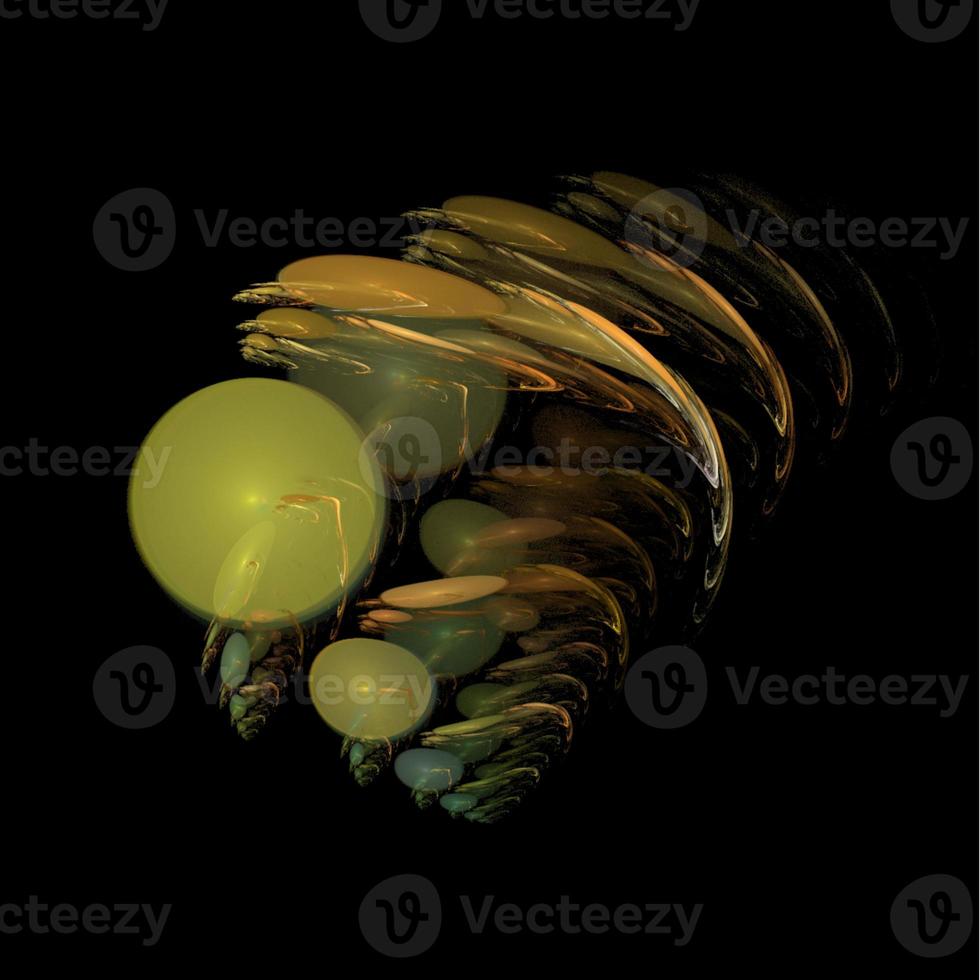 yellow green abstract element on black background, digital graphic, background, modern design photo