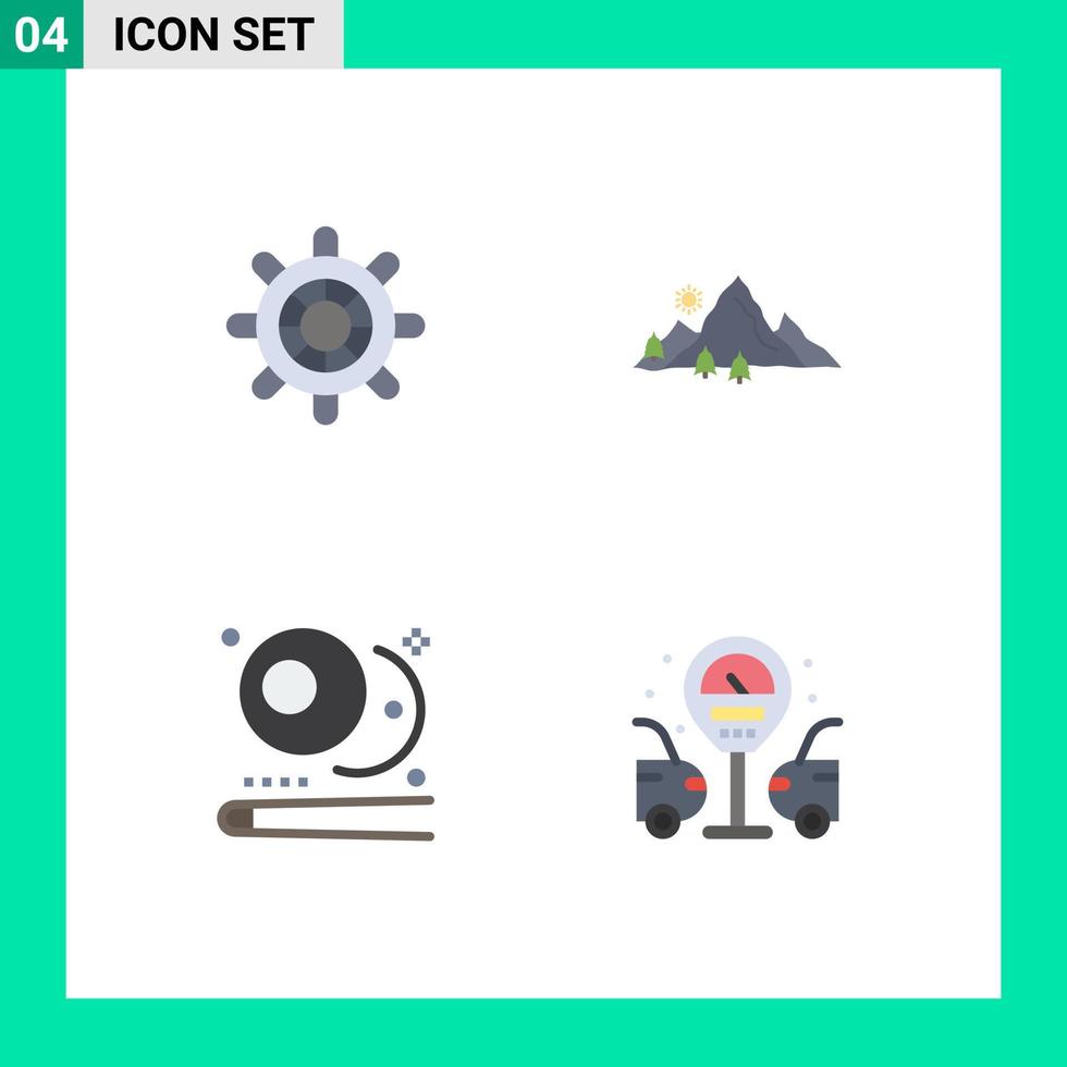 User Interface Pack of 4 Basic Flat Icons of boat pool mountain nature sports Editable Vector Design Elements