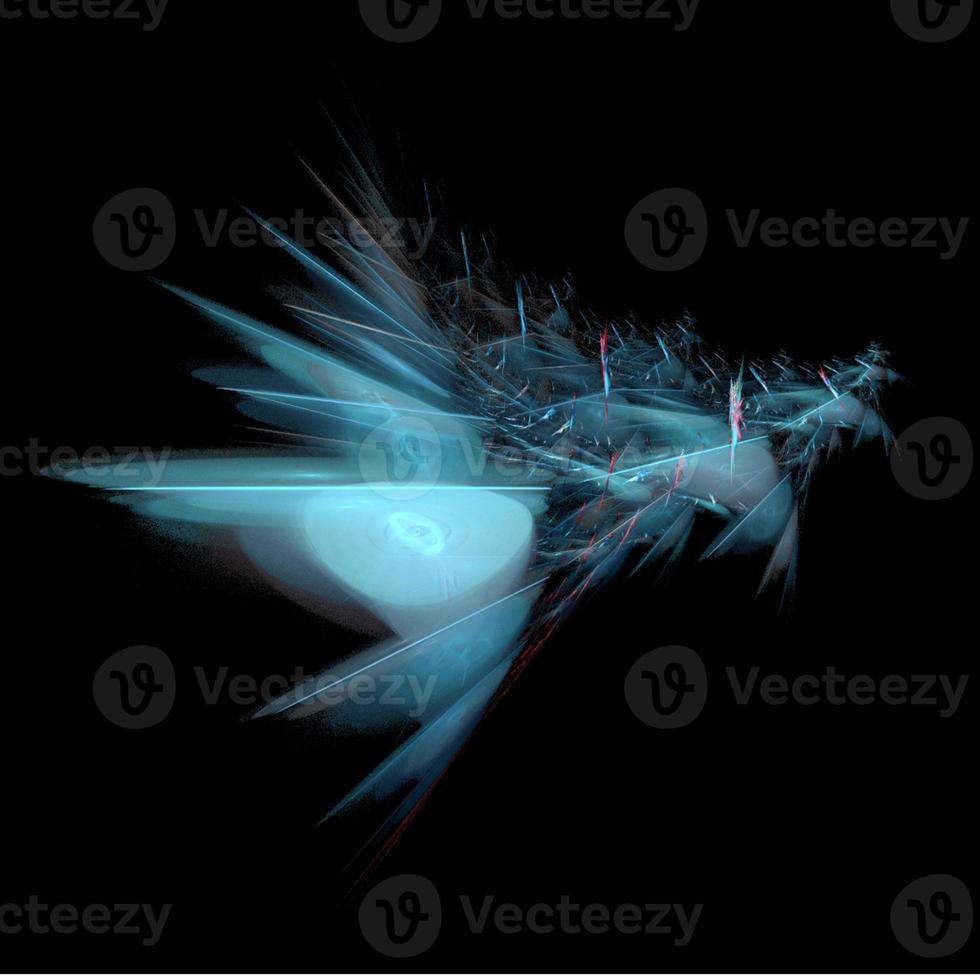 blue abstract element on black background, digital graphic, background, modern design photo