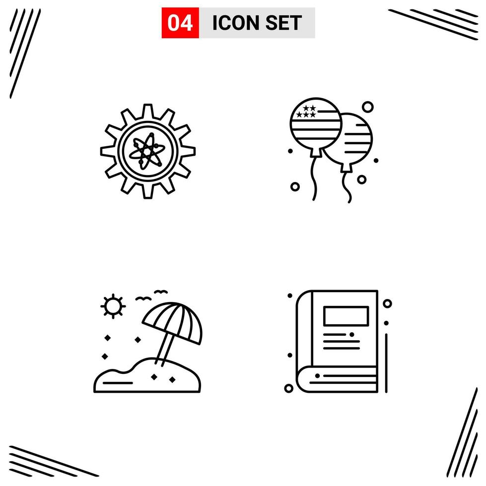 4 iconos estilo de línea cuadrícula basada en símbolos de contorno creativo para el diseño de sitios web signos de icono de línea simple aislados en fondo blanco 4 conjunto de iconos vector