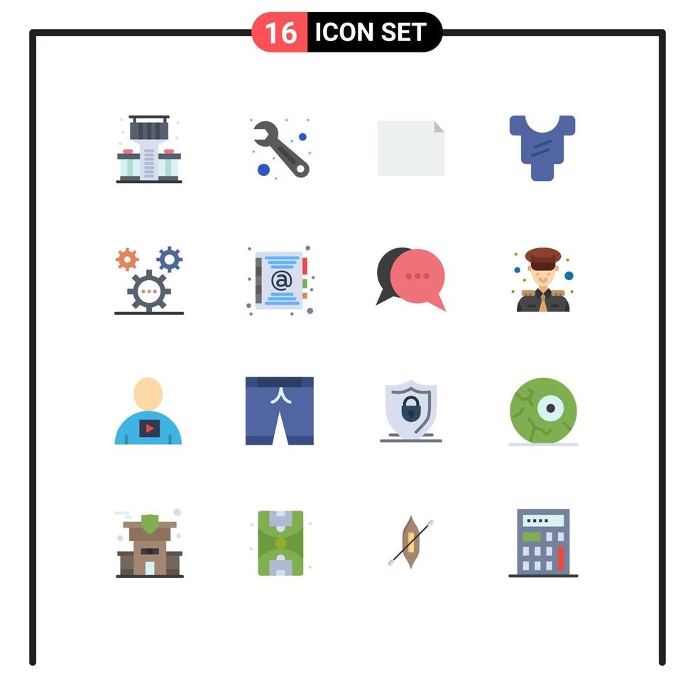Pack of 16 Modern Flat Colors Signs and Symbols for Web Print Media such as address ideas landscape development coding Editable Pack of Creative Vector Design Elements
