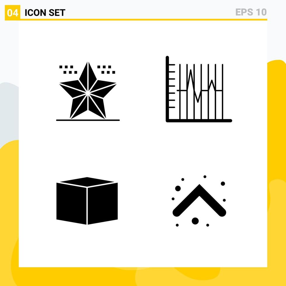 colección de 4 iconos sólidos universales conjunto de iconos para web y móvil vector