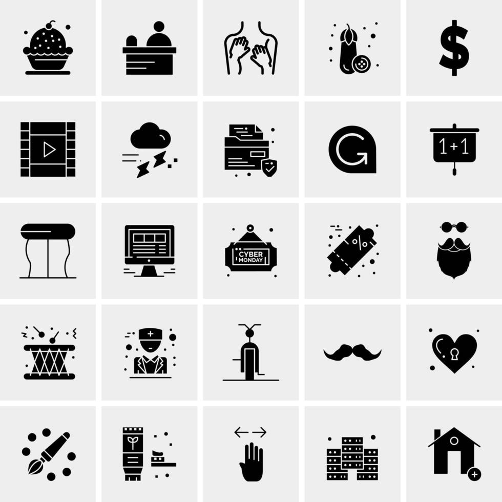 25 iconos de negocios universales vector ilustración de icono creativo para usar en proyectos relacionados con la web y dispositivos móviles