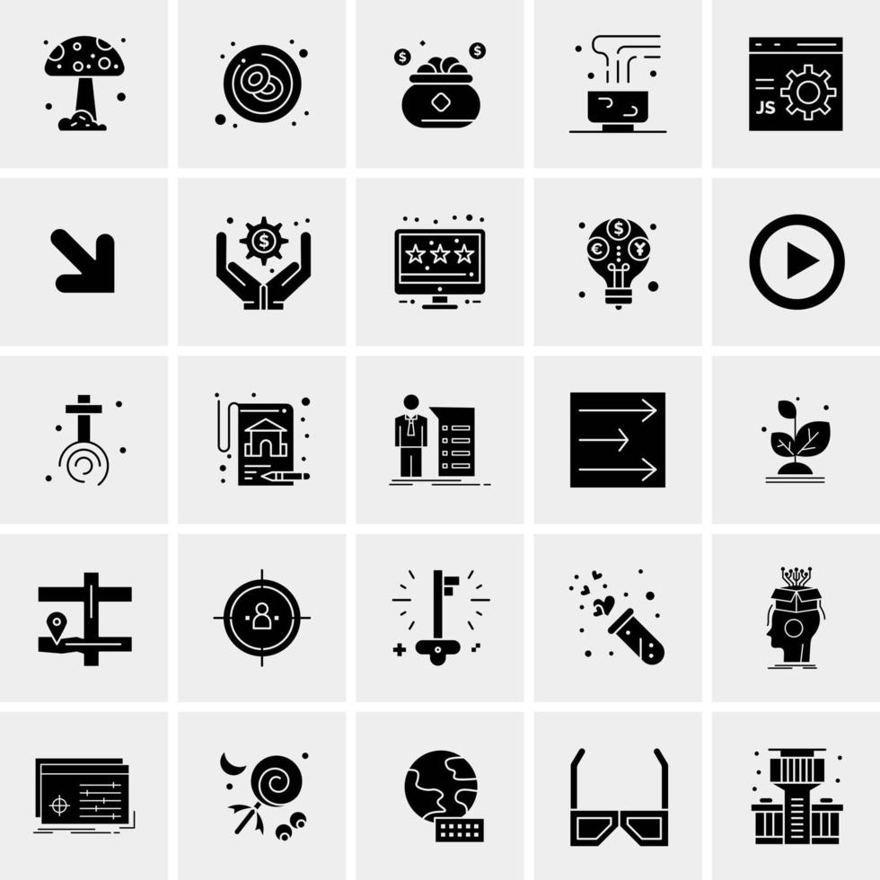 25 iconos de negocios universales vector ilustración de icono creativo para usar en proyectos relacionados con la web y dispositivos móviles