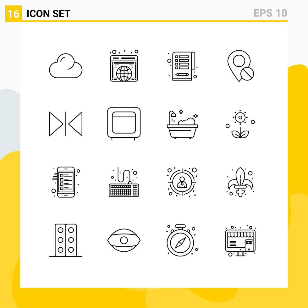 16 Creative Icons Modern Signs and Symbols of mirror flip clipboard medical marker Editable Vector Design Elements