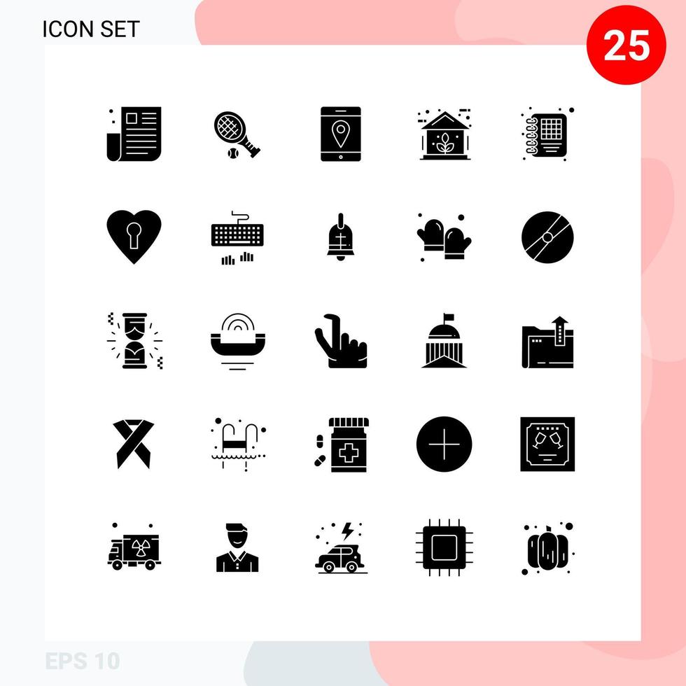 25 Creative Icons Modern Signs and Symbols of diary power sport home energy Editable Vector Design Elements