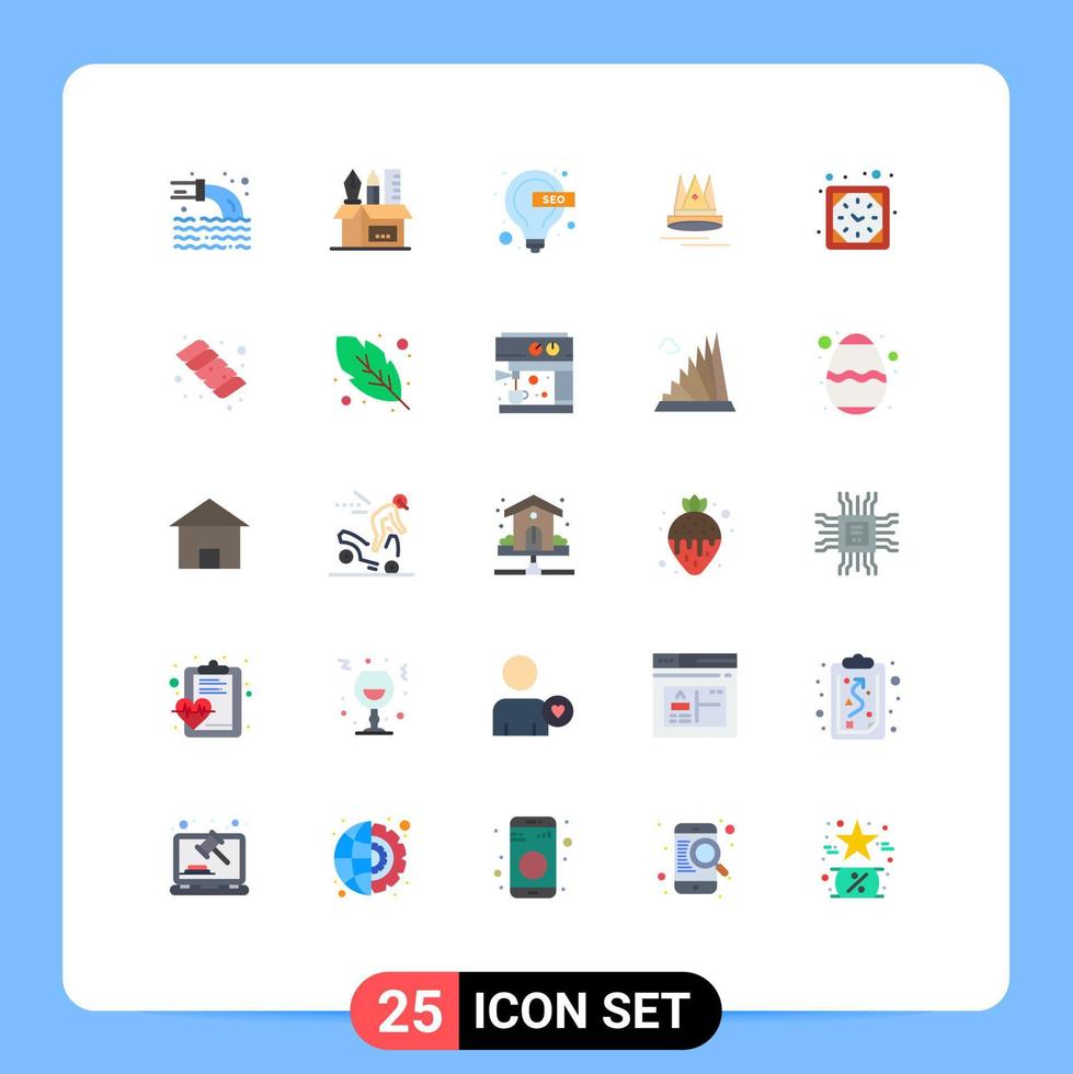 Universal Icon Symbols Group of 25 Modern Flat Colors of clock education stationary content seo Editable Vector Design Elements