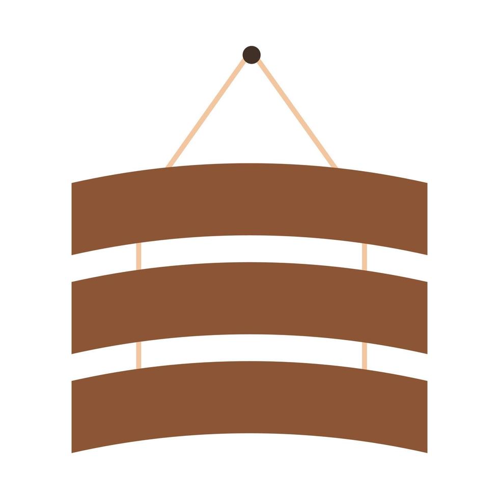 Hanging wooden sign board or banner on white background. Vector illustration. EPS 10.