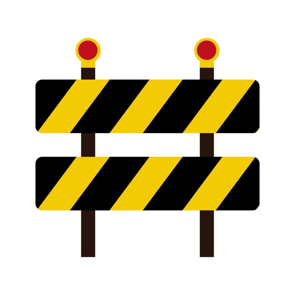 Traffic road barrier road closed. Yellow and black warning barrier. Vector illustration. EPS 10.