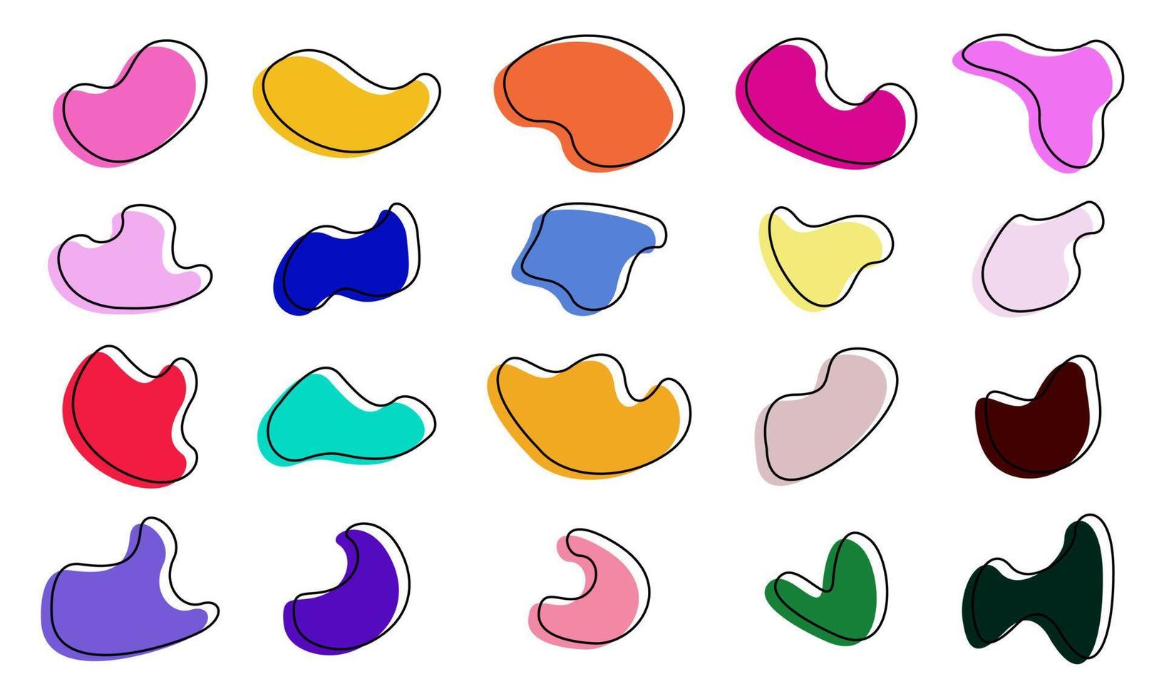 Modern abstract graphic elements with line collection set. Vector illustration. EPS 10.