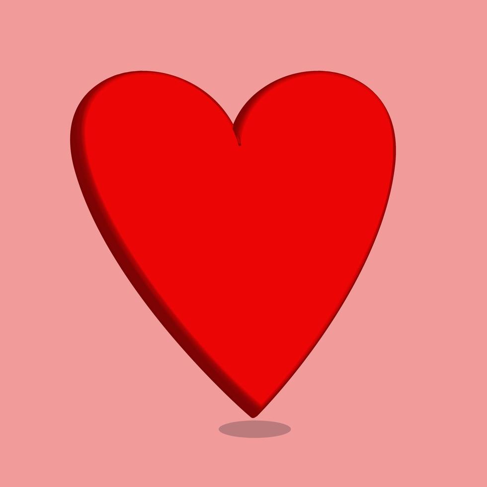 3D heart icon symbol. Vector illustration. EPS 10.