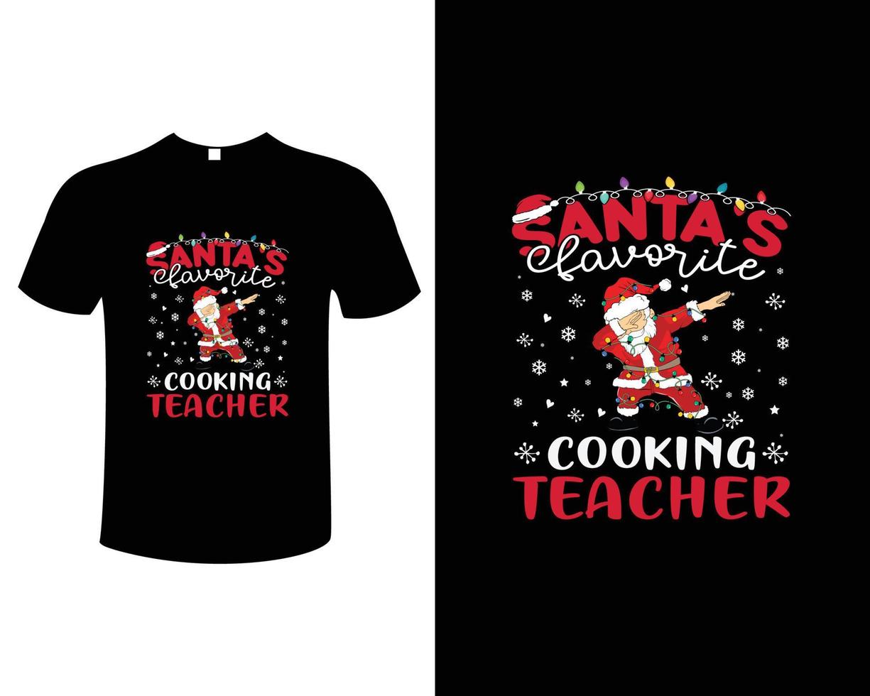 plantilla de ilustración de vector de diseño de camiseta de cocina de navidad