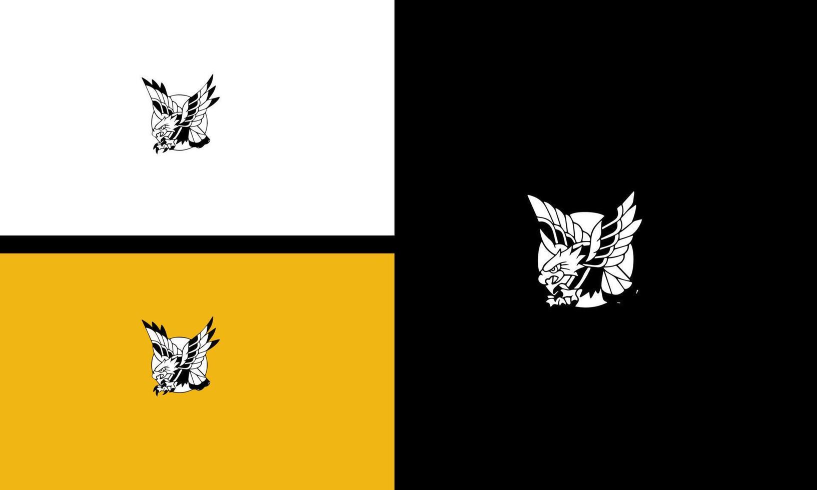 eagle flying vector outline design mascot concept
