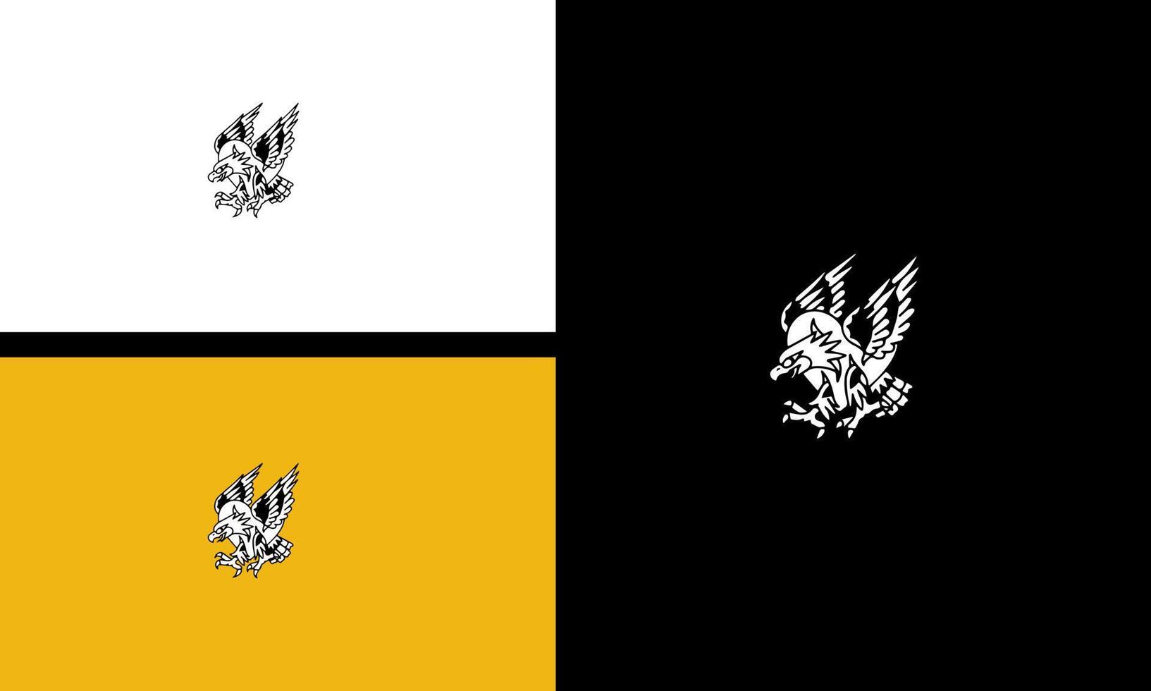 eagle flying vector outline design mascot concept