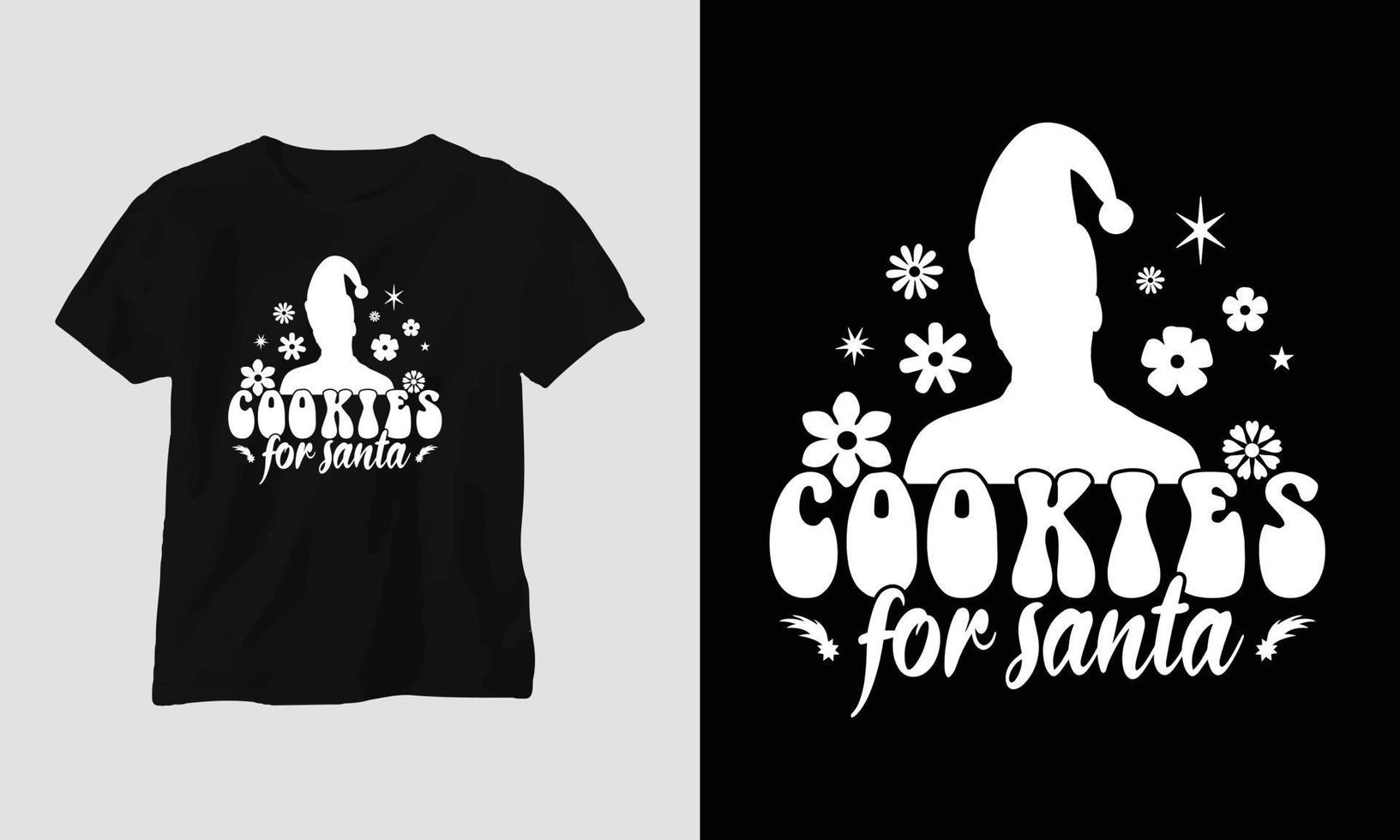 Cookies for Santa - Groovy Christmas SVG T-shirt and apparel design vector