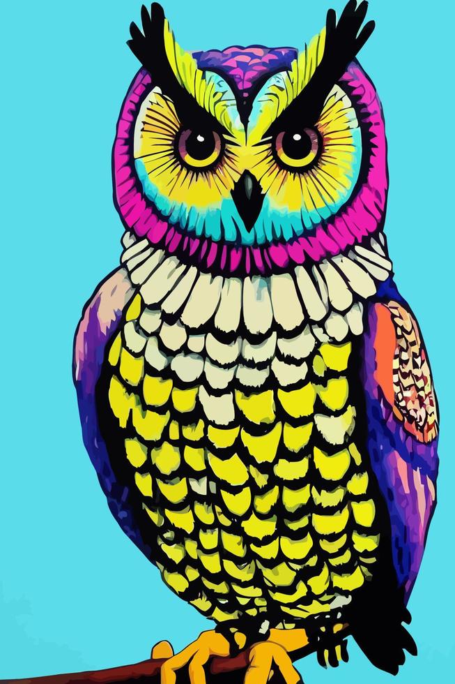 Colorful Portrait of an Owl vector