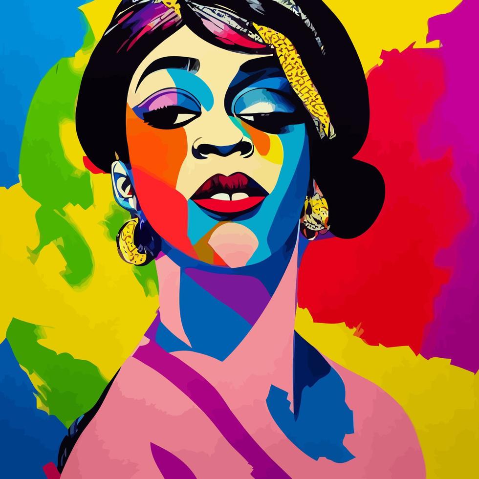 Groovy Pop Art Lady of Culture vector
