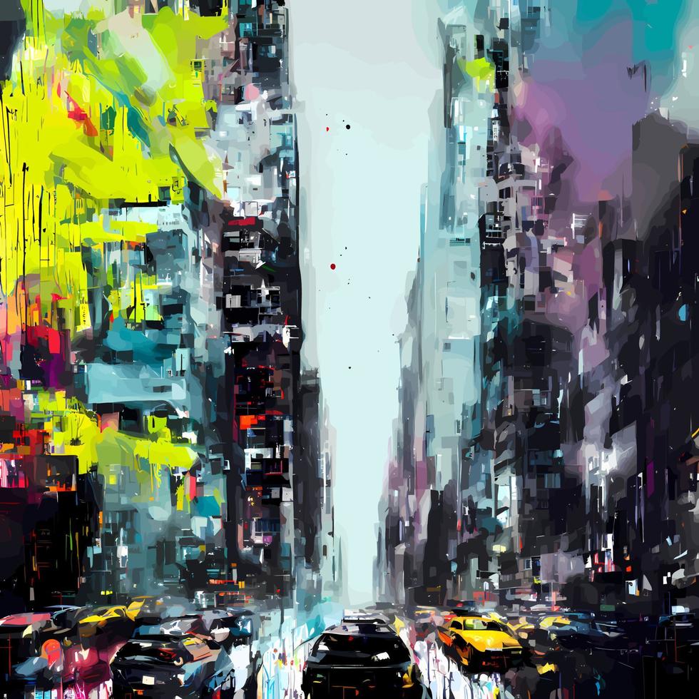 New York City Urban Grunge Street Scene vector