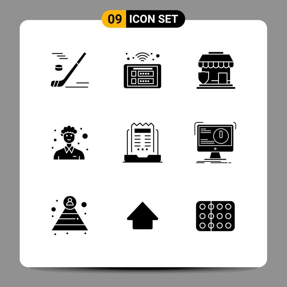 Set of 9 Modern UI Icons Symbols Signs for person male smart community security Editable Vector Design Elements