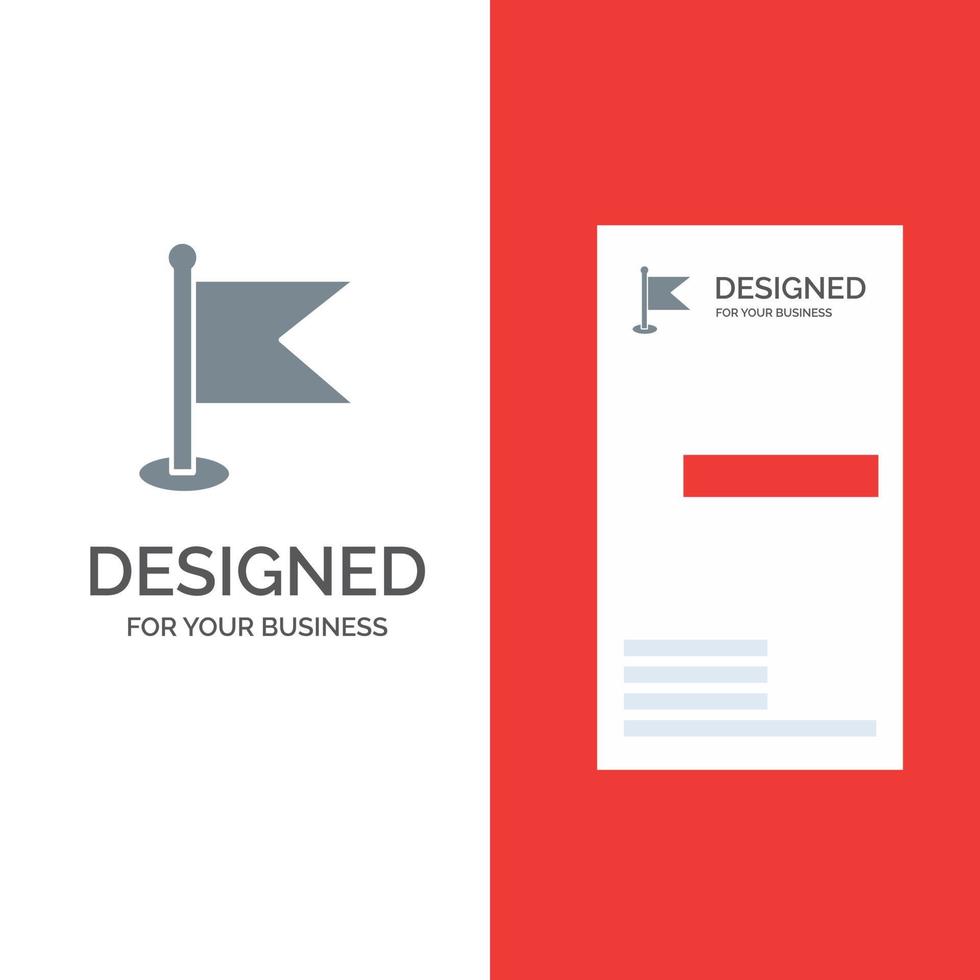 Flag Location Map World Grey Logo Design and Business Card Template vector