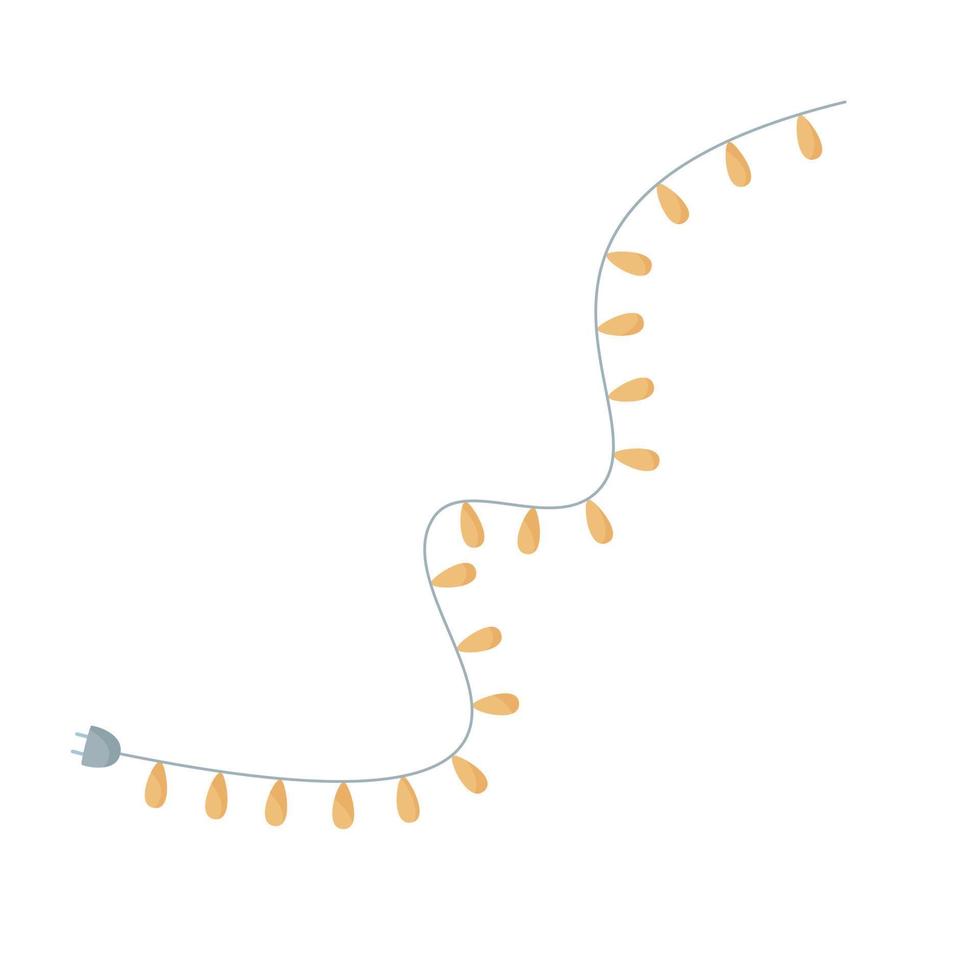 Vector isolated illustration of a festive garland with light bulbs.